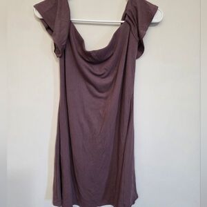 Womans Size Medium Lulus Plum Colored Off The Shoulder Dress